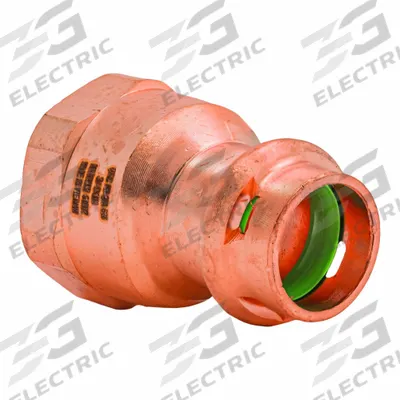 QUICKFITTING SUREPRESS Crimp Adapter Fitting: 1/2 in CTS x 3/4 in Pipe size - Plumbing Copper & Bronze Press Tube Fittings with Seal Window