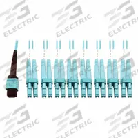 EATON TRIPP LITE MPO Breakout Cables: (1) 24F MPO/PC Female (Aqua) x (8) LC Duplex Male (Aqua), Aqua (MPN N846D-01M-24CAQ). Key specifications — Fire Rating: Plenum; Fiber Type: OM4; Brand: EATON TRIPP LITE; End 1 Connection Gender: Female; End 1 Contact Type Finish: PC; End 2 Connection Gender: Male; End 2 Contact Type Finish: PC; _MPO Cable Connector Design: (1) 24F MPO/PC Female (Aqua) x (8) LC Duplex Male (Aqua).