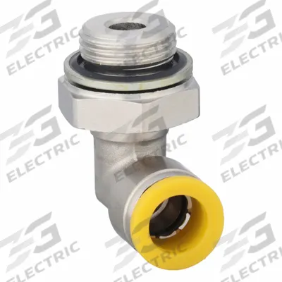 PARKER Push-Fit Elbow Fitting: 10 mm OD x 1/2 mm Pipe Size, Push-to-Connect x BSPP - Nickel-Plated Brass Tube Fittings