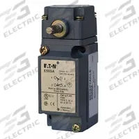 EATON Plug-In Limit Switch: 29 mm Mounting Hole Vertical Center to Center Distance, 90°, Lever-Rod (MPN E50AL1). Key specifications — Manufacturer Part Number: E50AL1; Brand: EATON; Electrical Connection: Screw Terminals; Series: E50.