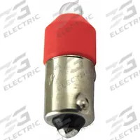 EATON Compact LED Bulb: LED, Miniature Bayonet (BA9s), (T) Tubular, T3-1/4, 60V AC/DC, 0.63 W Watt (MPN E22LED060RN). Key specifications — Light Color: Red; Voltage: 60V AC/DC; Brand: EATON; Bulb Shape: T3-1/4.