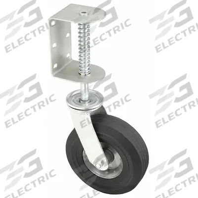 APPROVED VENDOR Side Mount Caster: Swivel, Rubber, 8 in Wheel Dia., 2 1/2 in Wheel Wd, Steel - Side-Mount Casters
