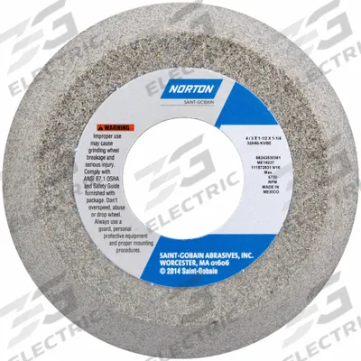 NORTON Flaring Cup Grinding Wheel: Type 11, 4" x 1 1/2" x 1 1/4", 32A46-KVBE - Grinding Wheels for Moderate-to-Heavy Grinding of Tool Steels