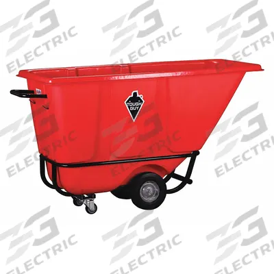 GRAINGER Tilt Truck: 13.5 cu ft, 850 lb, 65 in L x 29 1/2 in W x 36 in H, Red - Steel-Reinforced Plastic Tilt Trucks