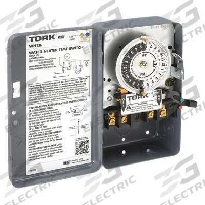 TORK Electromechanical Timer: 24 hr, 208-250V AC, DPST - Electromechanical Timer Switches