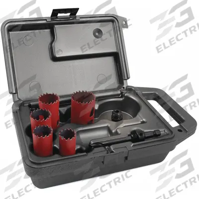 MORSE Hole Saw Kit: 7 Pieces, 1 15/16 in Max. Cutting Dp, Bi-Metal - Multi-Material-Cutting Hole Saw Kits