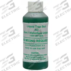 ZURN Waterless Urinal Sealant: Liquid, Green (MPN ZGS-04OZ). Key specifications — Product Type: Waterless Urinal Sealant; Brand: ZURN; Color: Green; Material: Liquid.