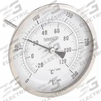 APPROVED VENDOR Dial Thermometer: 0°F to 250°F /-20°C to 120°C, 6 in Stem Lg, 5 in Dial Dia (MPN 1NGE8). Key specifications — Accuracy: ±1 % @ 41 to 200 °F, ±1.5 % Otherwise; Brand: APPROVED VENDOR.