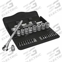 WERA Socket Wrench Set: 3/8 in Drive, 29 Piece, 6-Point, SAE, 1/4 in to 3/4 in (MPN 05004050001). Key specifications — attr1224269: 3/8 in; attr1204638: Drive Tools Included; attr1227399: Zyklop; attr1204650: 1/4 in to 3/4 in; attr1204658: 16 Bits; attr1204673: Socket Bits Not Included; attr1204681: Wrenches Not Included; attr1204688: WERA.