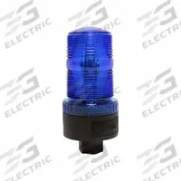 RAILHEAD GEAR Strobe Light: Blue, LED, 12 to 90V DC, 5 in Overall Lg, 3 7/8 in Overall Wd (MPN M490-LED DCBP). Key specifications — Brand: RAILHEAD GEAR; Lens Color: Blue; Mounting Location: Panel Mount; Operating Voltage: 12 to 90V DC.