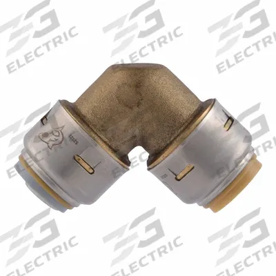 SHARKBITE MAX Push-Fit Adapter Fitting: Elbow, 1/2 in OD x 5/8 in OD Size, Brass - Standard Brass Push-to-Connect Tube Fittings