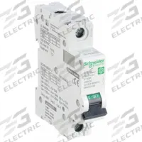 SCHNEIDER IEC Supplementary Protector: 63 A Amps, 250V DC, 5kA at 250V DC, Screw Clamp, C60H-DC, D (MPN M9U31163). Key specifications — Brand: SCHNEIDER; Terminal Connection: Screw Clamp; DC Voltage Rating: 250V DC; Max. AIR Rating: 5kA at 250V DC; Series: C60H-DC; AC Voltage Rating: Not Rated; Curve Type: D.