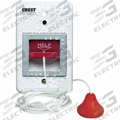 CREST HEALTHCARE SUPPLY Pullcord Bath Station: Compatible with Nurse Call System, 14V DC - Call Stations