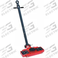 DAYTON Machine Roller: 11,000 lb, 4 1/4 in Deck Ht, 6 3/4 in L x 6 3/4 in W, (8) Rollers, Swivel (MPN 5ERK1). Key specifications — attr1344324: Rubber Padded; attr1344360: DAYTON; attr1344361: Red.