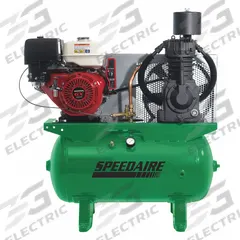 SPEEDAIRE Stationary Air Compressor: 2 Stage, 13 hp Engine, Honda, 24 cfm, 30 gal Air Tank (MPN 4LW38). Key specifications — attr50933: Honda; attr86530: Recoil; attr50934: SPEEDAIRE.
