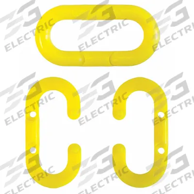 APPROVED VENDOR Chain Link for Plastic Chain Barrier: Yellow, 1 12/25 in Overall Lg - Master Chain Links for Plastic Chain Barriers