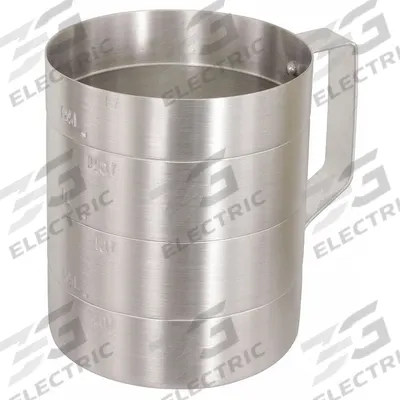 CRESTWARE Measuring Cup: Dry, 1 pt Capacity, Aluminum, Gray, 410°F Max Temp Resist - Metal Measuring Cups