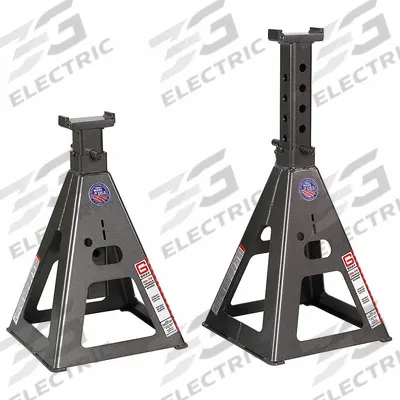 GRAY Vehicle Stand: Pin Adjustment, 35 ton Load Capacity, 21 in Max Extended Ht - Extra-Heavy-Duty Jack Stands