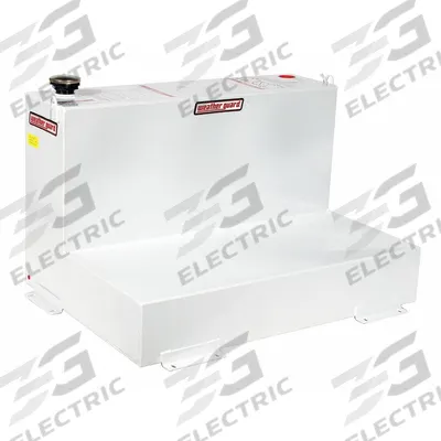 WEATHER GUARD Transfer Tank: White, L-Shape, 75 gal Capacity, Steel, 12 ga Thick - L-Shaped Liquid Transfer Tanks