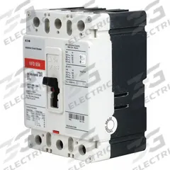 EATON Molded Case Circuit Breaker: 225 A Amps, 100kA at 240V AC, Fixed, ABC, Load Side Lug, Std, HFD (MPN HFD3225). Key specifications — attr217792: HFD; attr196056: 100kA at 240V AC; attr196057: Fixed; attr196058: ABC; attr196059: Load Side Lug; attr196061: 225A/F.