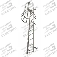 COTTERMAN Fixed Ladder with Safety Cage: 21 ft Overall Ht, 26 in Overall Wd, Steel, 22 Rungs (MPN M22SC L9 C1). Key specifications — Brand: COTTERMAN; Assembly: Assembled; Number of Sections: 4.