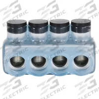 POLARIS Multitap Connector: 4 Port, Double-Sided Entry, 6 AWG – 3/0 AWG Wire Size, Clear (MPN IPLD3/0-4CB). Key specifications — Body Material: Aluminum; Brand: POLARIS.