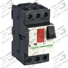 SCHNEIDER Manual Motor Starter: Non-Reversing, 3 Poles, 1.6 A, Thermal Protection, Push Button (MPN GV2ME06). Key specifications — Maximum Voltage Rating: 690V AC; Brand: SCHNEIDER; Thermal Units Required: None (Starter Includes Integrated Thermal Units); Frame Size (Width): 45mm.