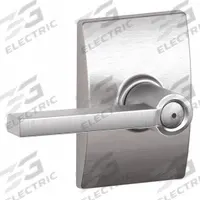 SCHLAGE Door Lockset: Privacy Lever Locksets, Chrome, ADA Compliant (MPN F40 LAT 626 CEN). Key specifications — Ligature Resistance: Not Ligature-Resistant; Brand: SCHLAGE; Lockset Function ANSI Code: F76; Visual Indicator Message: No Message; Lockset Style: Century; ADA Compliant: Yes; Finish: Satin Chromium-Plated : Brass.