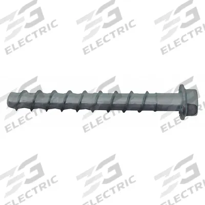 DEWALT Screw Anchor: 5 in Overall Lg, 1/2 in Dia, Steel, Galvanized, External Hex - Heavy-Duty Hex-Head Screw Anchors