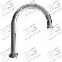CHICAGO FAUCETS Spout: Spout, Gooseneck, Swivel Spout, Brass, Polished Chrome, 1.5 gpm Flow Rate (MPN GN2H8FCJKABCP). Key specifications — Includes: Mounting Hardware; Product Type: Spout; Spout Style: Swivel; Body Material: Brass; Color/Finish: Polished Chrome; Brand: CHICAGO FAUCETS.
