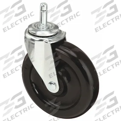 APPROVED VENDOR Stem Caster: Swivel, No Brake, 5 in Wheel Dia., 1 1/4 in Wheel Wd, Polyolefin - General Purpose Friction-Ring Stem Casters