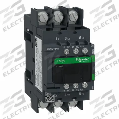 SCHNEIDER IEC contactor: Non-Reversing, 3 Poles, 3NO Contacts, 40 A - Non-Reversing IEC Contactors