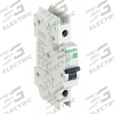 SCHNEIDER Miniature Circuit Breaker: 10 A Amps, 60V DC, 14kA at 120/240V AC - C-Curve, 1-Pole UL489 DIN Rail-Mount Miniature Circuit Breakers