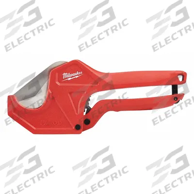 MILWAUKEE Pipe Cutter: 1/8 in – 1 5/8 in OD Cutting Capacity, Ratcheting, 10 in Tool Lg - Plastic Tubing & Hose Cutters