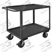 APPROVED VENDOR Utility Cart: 3,000 lb, 36 in L x 24 in W Shelf, 2 Shelves, Gray, Flat (MPN RSC-243636-2-3K-6PHSB-95). Key specifications — Caster/Wheel Configuration: (2) Rigid; Brand: APPROVED VENDOR; Caster Wheel/Tread Material: Polyurethane.