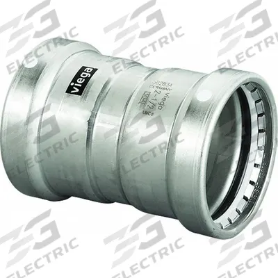 VIEGA MEGAPRESS Crimp Coupling Fitting: 3 in Pipe x 3 in Pipe Size, Press-fit x Press-fit - Stainless Steel Press Fittings