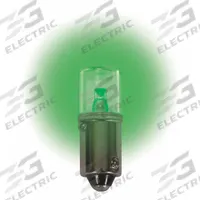 APPROVED VENDOR Compact LED Bulb: LED, Miniature Bayonet (BA9s), (T) Tubular, T3-1/4, 12V DC, Green (MPN LM1012MB-G). Key specifications — Light Color: Green; Trade Number: 53, 57, 182, 293, 756, 1445, 1488, 1815, 1816, 1889, 1891, 1893, 1895; Voltage: 12V DC; Brand: APPROVED VENDOR; Bulb Shape: T3-1/4.