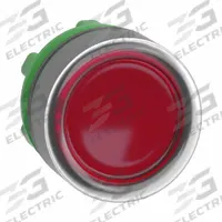 SCHNEIDER Flush Push Button: Red, 22 mm Mounting Size, Non-Metallic, Momentary (MPN ZB5AW543). Key specifications — Brand: SCHNEIDER; Action: Momentary; Series: XB5; Push Button Material Type: Non-Metallic.
