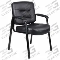 BOSS Frame Chair: Black, Black, 0 Casters/Glides, 23 1/2 in Overall Wd, 34 1/2 in Overall Ht (MPN B7509). Key specifications — Brand: BOSS; Back Material: Leather; Seat Material: Leather; Chair Material: Leather.