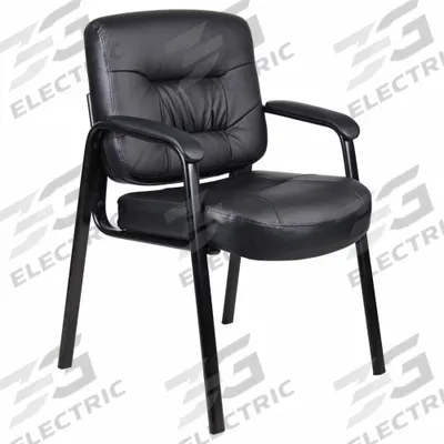BOSS Frame Chair: Black, Black, 0 Casters/Glides, 23 1/2 in Overall Wd - Guest & Side Chairs
