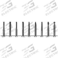 CLE-LINE Carbide Bur Set: 1/8" Shank, Double Cut, 3/32" Head Dia, 9 pc (MPN C17768). Key specifications — Trade Number: SG-42; Brand: CLE-LINE.