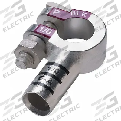 ECO-MAX Battery Terminal: Left Elbow, Crimp, 4/0 ga, Yellow Color, Positive - Left Elbow Alignment