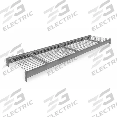 TENNSCO Shelf: 96 in x 24 in, 14 ga Beams, 5 AWG Decking, Galvanized Wire - Wire Decking Bulk Rack Shelf Kits