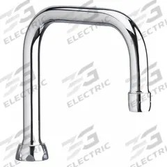 CHICAGO FAUCETS Spout: Spout, Gooseneck, Swivel Spout, Brass, Polished Chrome, 2.2 gpm Flow Rate (MPN DB6AE3JKABCP). Key specifications — Includes: Mounting Hardware; Product Type: Spout; Spout Style: Swivel; Body Material: Brass; Color/Finish: Polished Chrome; Brand: CHICAGO FAUCETS.