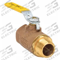 APOLLO Manual Two-Way Ball Valve: 1/2 in, Bronze, Straight, FNPT x MNPT, 600 psi Max. Pressure (CWP) (MPN 7080301). Key specifications — Brand: APOLLO; Handle: Lever.