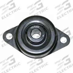 SEALMASTER 2 Bolt Flange Bearing: Radial Ball, 1 in Bore, Steel, Set Screws, 4 1/2 in Lg, Rhombus (MPN SRF-16). Key specifications — Bore Type: Cylindrical; Brand: SEALMASTER; Lubricant Material: NLGI #2 Equivalent; Mounting Bolt Size: 7/16 in; System of Measurement: Inch.