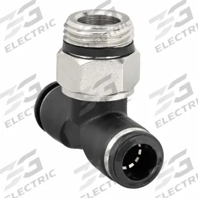 AIGNEP USA Push-Fit Tee Fitting: 5/16 in OD x 1/4 in Pipe x 5/16 in OD Size, Nylon - Nylon & Nickel-Plated Brass Tube Fittings