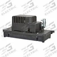 FRANKLIN ELECTRIC Condensate Removal Pump: 115V AC, 7/16 gal Tank, 1/16 hp, 80 gph, 20 ft Max. Head (MPN 554221101). Key specifications — Nameplate Voltage: 115V AC; Brand: FRANKLIN ELECTRIC; Included Accessories: Safety Switch; Plenum Rated: Yes.