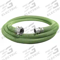Suction and Discharge Hose: 2 in Hose Inside Dia., 50 psi, Black/Green, 2 in x 2 in Fitting Size (MPN GH200-100CE). Key specifications — Temp. Range: -40° to 180°F; Hose Color: Green; Brand: CONTINENTAL.
