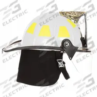 FIRE-DEX Fire Helmet: White, Fiberglass, Traditional Rear Brim, Chin Strap, 6 pt Ratchet (MPN 1910H251). Key specifications — Color: White; Chin Strap: Yes; Brand: FIRE-DEX; Shell Material: Fiberglass; Style: Traditional Rear Brim; Suspension: 6 pt Ratchet.